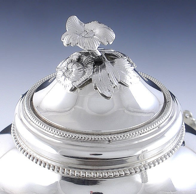 Heavy Rare Antique Swedish 830 Silver Side Handle Coffee Chocolate Tea Pot