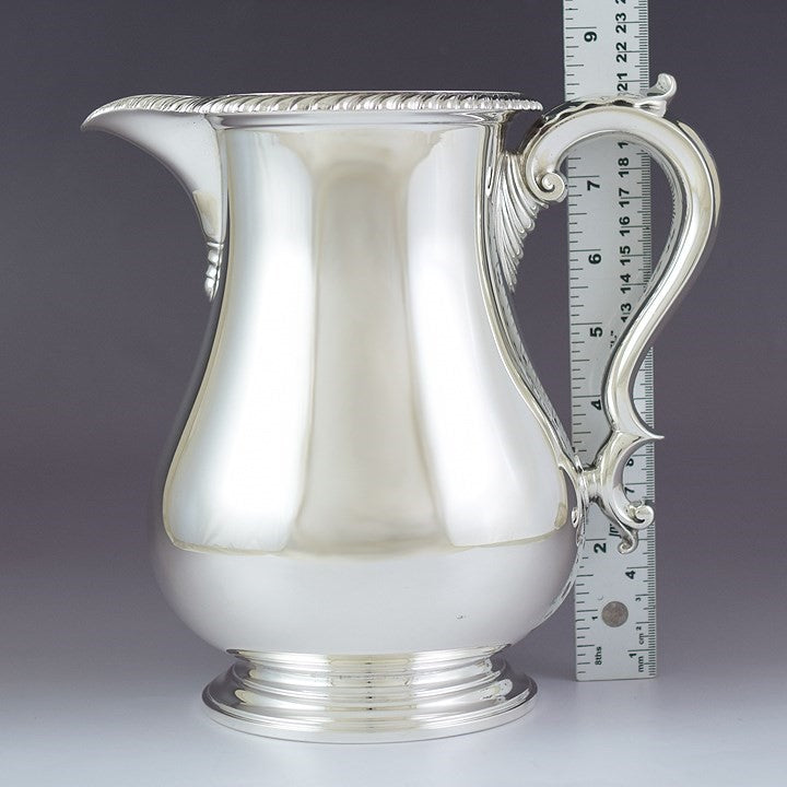 Heavy Gorham Sterling Silver Classical Gadrooned Water Pitcher 72oz 4 Pint
