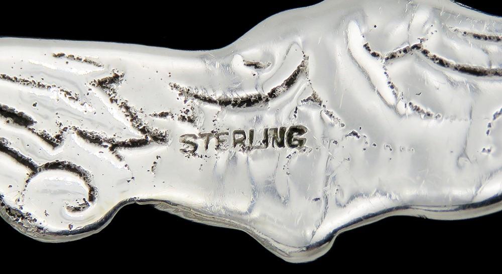 Sweet Sterling Silver American 1950s Pierced Serving Spoon Heart Bowl 8 1/4 in