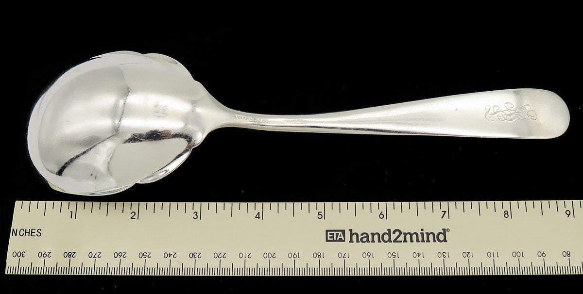 Great Kirk Repousse Sterling Silver Serving Spoon High Relief Details 9 1/8 in