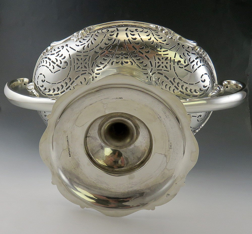Antique c1900 Art Nouveau Sterling Silver Trophy Style Compote Raised Dish/Bowl