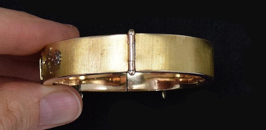 Stunning Antique American Gold Filled Floral Bangle Bracelet