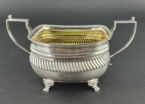 1813 English Sterling Silver 2 Handled Sugar Bowl Classical Form