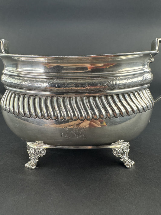 1813 English Sterling Silver 2 Handled Sugar Bowl Classical Form