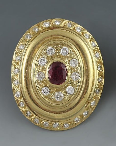 Exquisite High Grade 18k Gold Vs 1ct Diamond Ruby Earrings