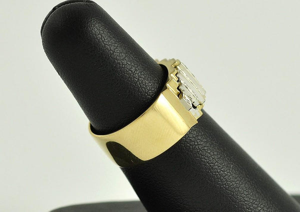 Beautiful Italian 18K Yellow Gold and Genuine Diamond Ring Size 6