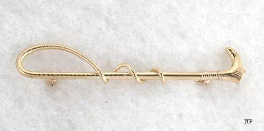 Vintage American 14K Yellow Gold Riding Crop Pin Brooch