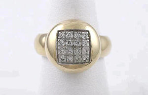 Nice 14K Yellow Gold Ring w/16 Brilliant Diamonds Heavy Setting/Mounting