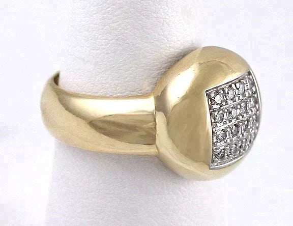 Nice 14K Yellow Gold Ring w/16 Brilliant Diamonds Heavy Setting/Mounting