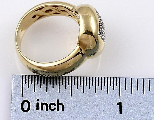 Nice 14K Yellow Gold Ring w/16 Brilliant Diamonds Heavy Setting/Mounting