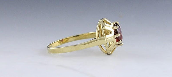 Stunning Austrian 14k Gold Natural Ruby Ring & Earring Set