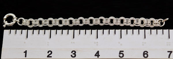 Stunning Vintage Sterling Silver Italian Hand Made Multi Ring Bracelet