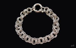 Stunning Vintage Sterling Silver Italian Hand Made Multi Ring Bracelet