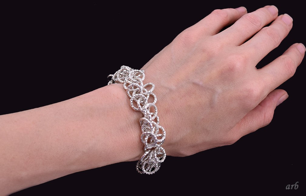 Fine Modern Sterling Silver Milor Looped Links Bracelet