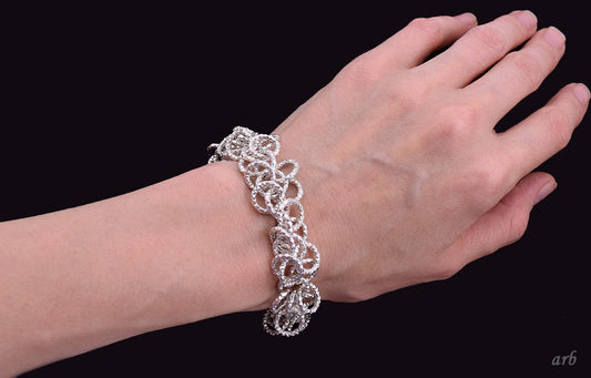 Fine Modern Sterling Silver Milor Looped Links Bracelet