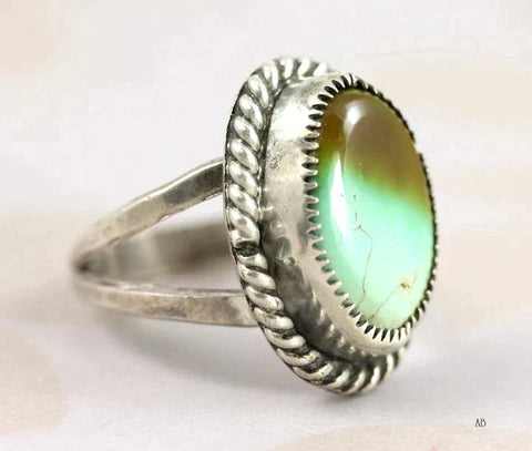 Sterling Silver Turquoise Vintage Native American Ring 6.25