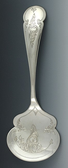 Antique 1876 Dutch Silver Engraved Tomato Server 8"