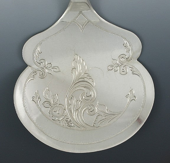 Antique 1876 Dutch Silver Engraved Tomato Server 8"