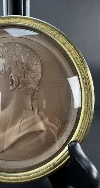 Pair 1800s French Bronze Patinated Lead Napoleon Marie Louise Medals, Andrieu