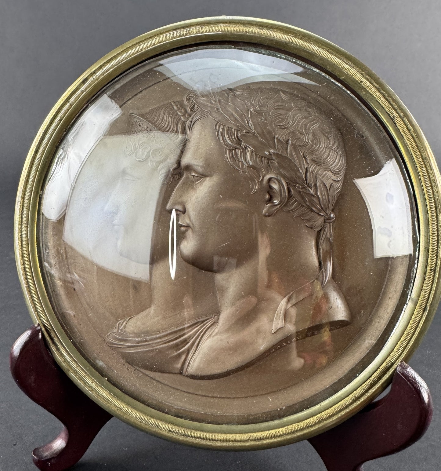 Pair 1800s French Bronze Patinated Lead Napoleon Marie Louise Medals, Andrieu