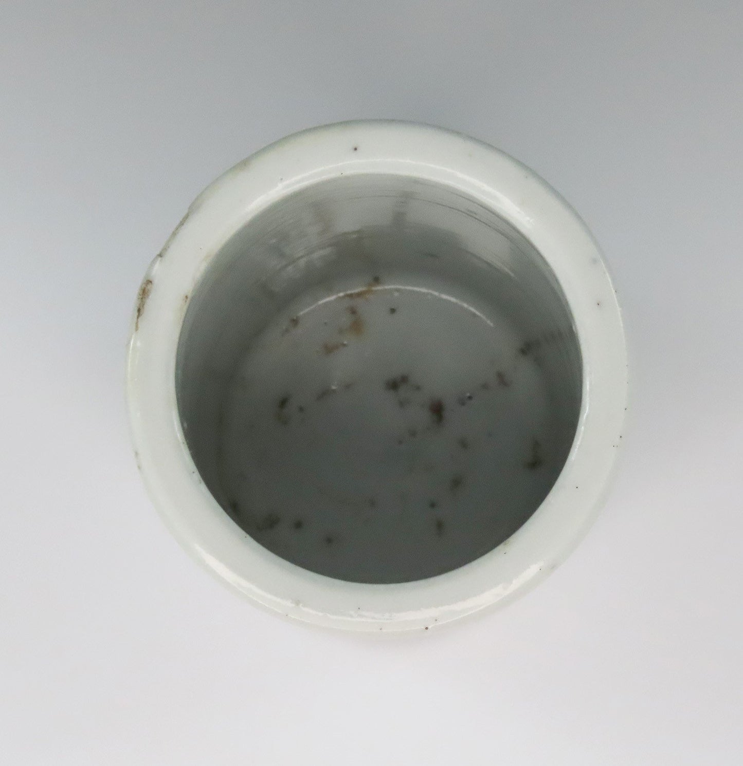 Great Antique Asian Porcelain Brush Pot Hand Painted Bird and Flowers