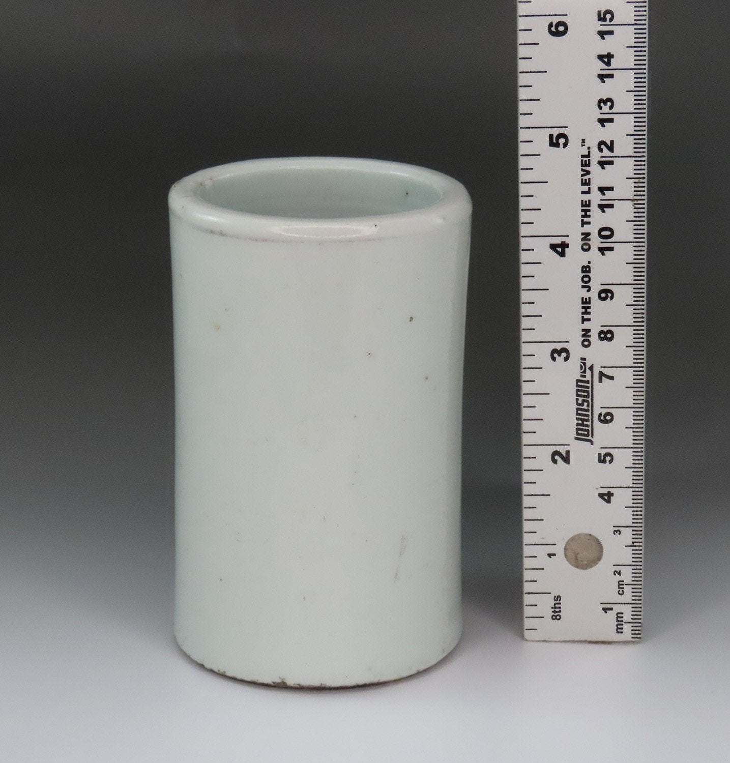 Great Antique Asian Porcelain Brush Pot Hand Painted Bird and Flowers