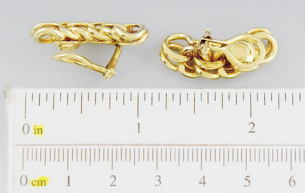 Elegant Pair 14k Gold Chainlink Clipback Earrings