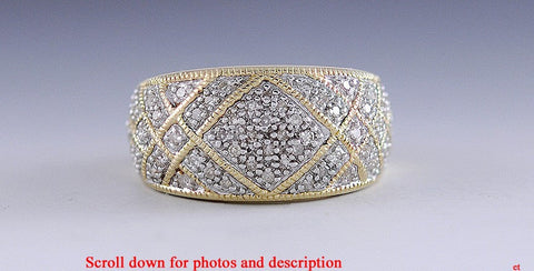 Wonderful Modern Diamond 14K Yellow and White Gold Band Ring Size 5