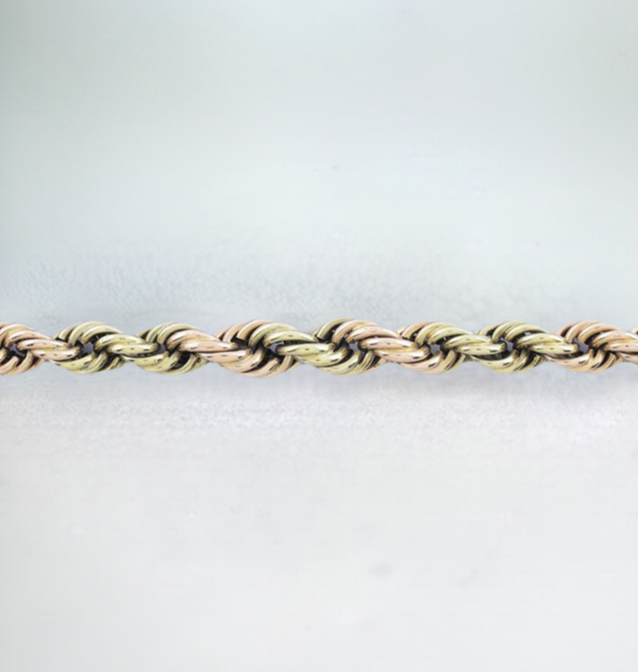 Lovely 14k Two Tone Yellow & Rose Gold Twist Necklace