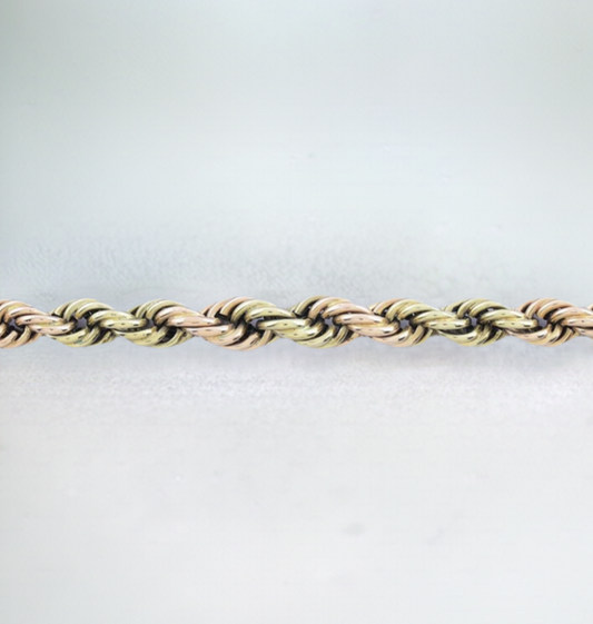 Lovely 14k Two Tone Yellow & Rose Gold Twist Necklace