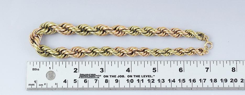 Lovely 14k Two Tone Yellow & Rose Gold Twist Necklace