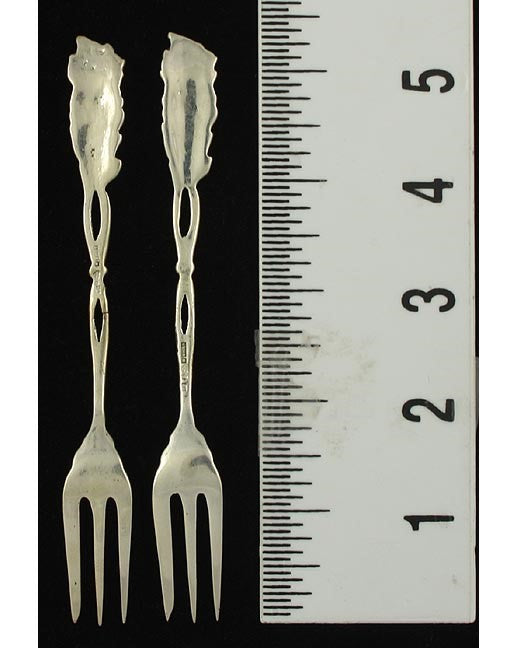 4 Vintage 1952 Swedish Sterling Silver Rose Flower Cocktail Forks