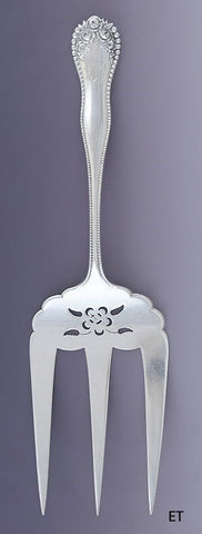 Rare Gorham Sterling Silver Lancaster Rose Toast / Bread Serving Fork