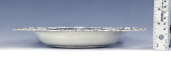 Antique c1900 American Sterling Silver Flower Rim Serving Bowl 10 3/4"