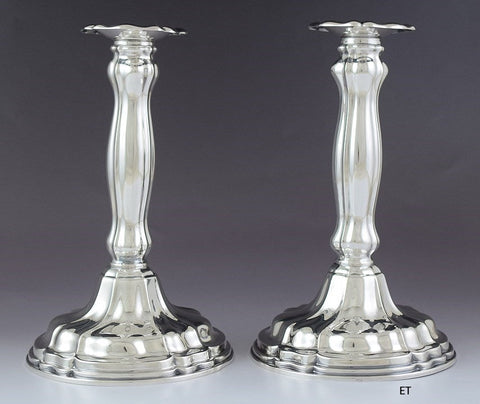 Handsome Vintage Pair American Sterling Silver Candlesticks 9" Not Weighted