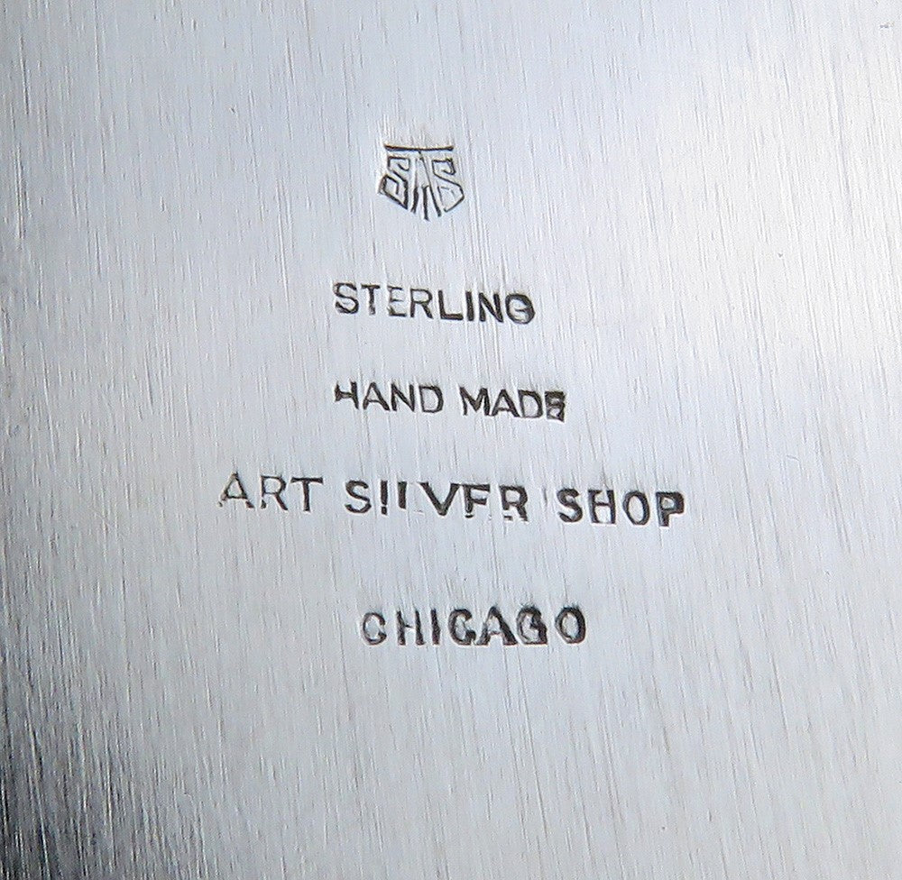 Antique American Arts & Crafts Sterling Silver Art Silver Shop Chicago Tray