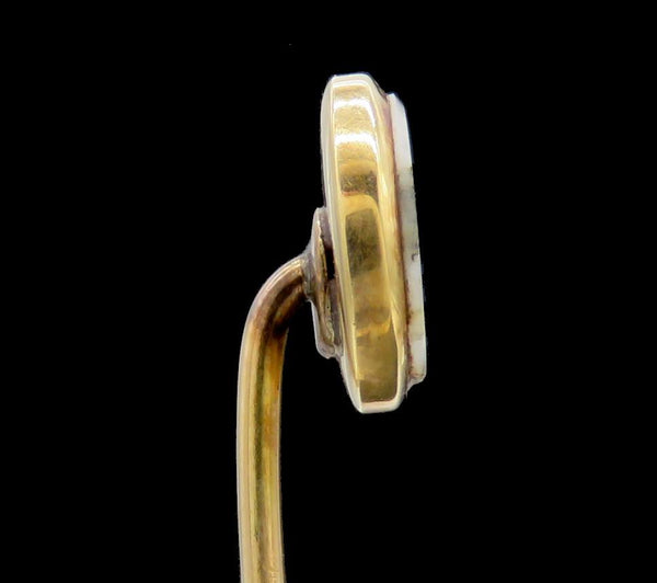 Interesting c1860s Gold Quartz Ore 14k Gold American Stick Pin Tie Pin