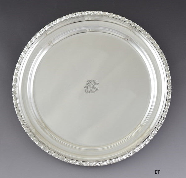 Impressive c1930 Tiffany & Co Sterling Silver Round Platter Tray Charger 13"