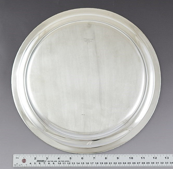 Impressive c1930 Tiffany & Co Sterling Silver Round Platter Tray Charger 13"