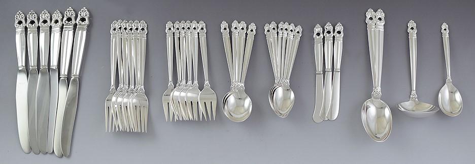 35pc Superb International Sterling Silver Royal Danish Flatware Silverware Set
