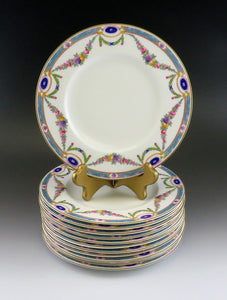 12 Antique 1924 Royal Worcester Puritan Porcelain China Dessert Salad Plates 8"