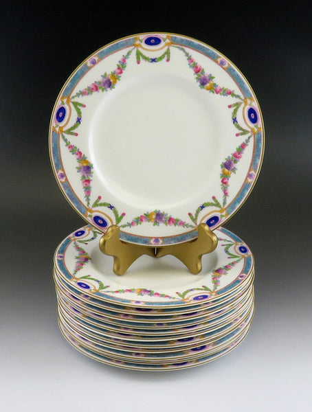 12 Antique 1924 Royal Worcester Puritan Porcelain China Dessert Salad Plates 8"