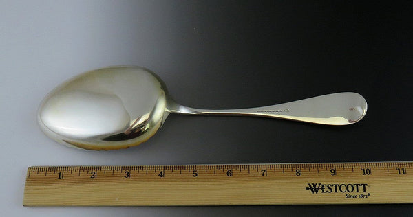 Antique Victorian Bigelow Kennard Sterling Silver Engraved Serving Spoon 10"