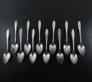 Fine Set 12 Towle Sterling Silver Lafayette Demitasse Coffee Spoons B Mono