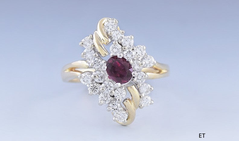 Gorgeous 14k Yellow Gold ~.44ct Ruby & ~.75ct Diamond Ring by Jaylen