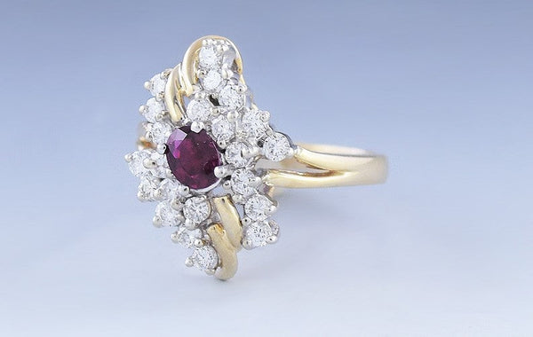 Gorgeous 14k Yellow Gold ~.44ct Ruby & ~.75ct Diamond Ring by Jaylen