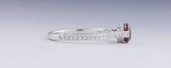 Fascinated ~1ct Ruby & Diamond 18K White Gold Ring