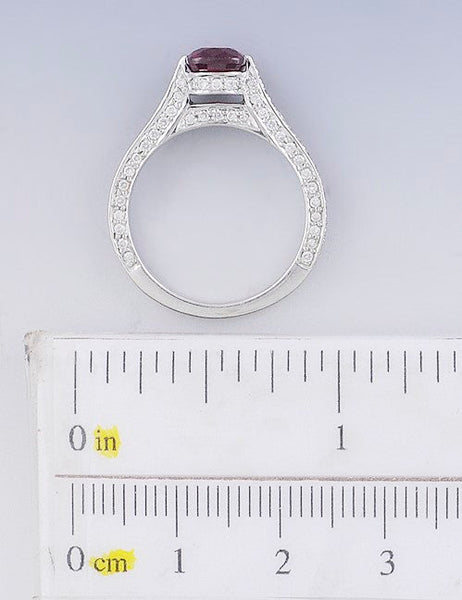 Fascinated ~1ct Ruby & Diamond 18K White Gold Ring