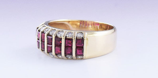 Stunning 18k Gold ~1ct Ruby & ~.5ct Diamond Ring sz 7 1/2