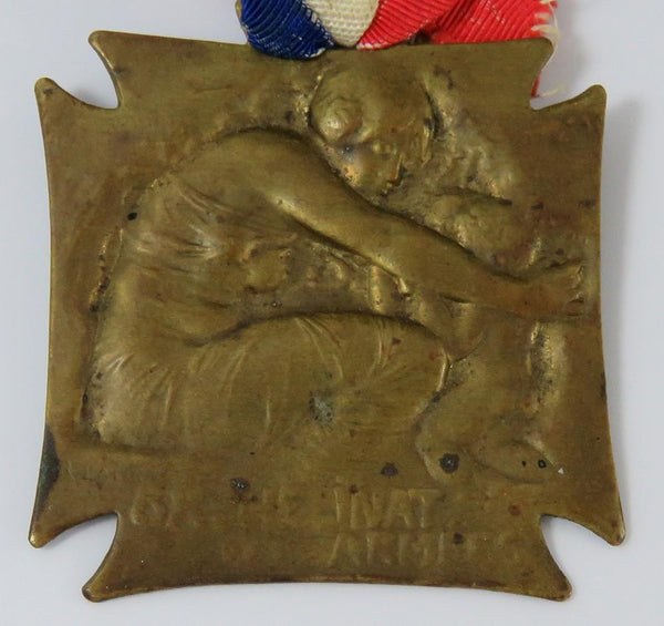 c1917 Rene Lalique French WWI Orphelinat Armees Orphans Charity Medal Pendant